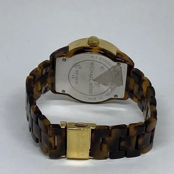 Michael Kors Jet Set MK5038 Women's Brown Acrylic Analog Dial Quartz Watch ZW143 - Picture 10 of 12